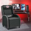 Massage Gaming Recliner Chair with Headrest and Adjustable Backrest for Home Theater-Pink - Color: Pink