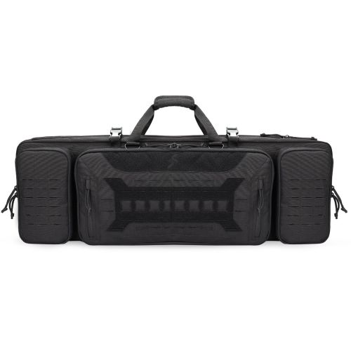 VOTAGOO Double Rifle Case Gun Bag, Safely Long-Barrel Firearm Transportation Cases Locks