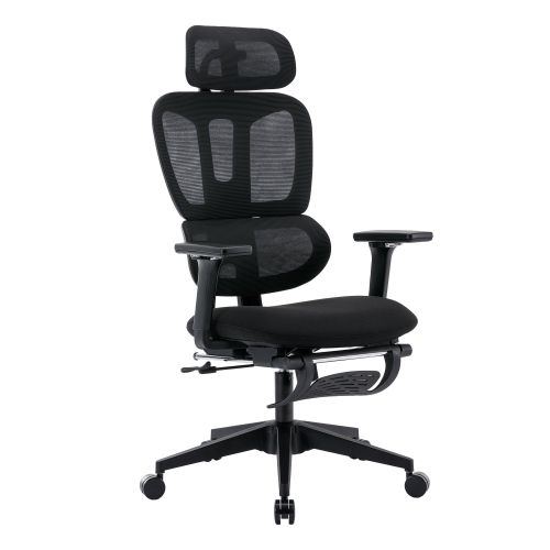 Multi-functional Ergonomic Mesh Office Chair with Adjustable Armrest,Footrest,Lumbar Support, 360Â°  Silent Wheels,Headrest for Home & Office